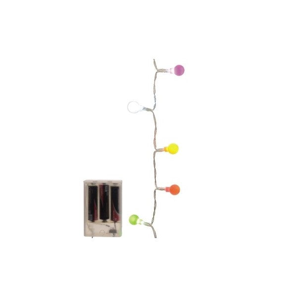 Serie Luci Natale A Batterie Multicolor 20 Led 1m
