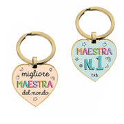 Portachiavi Cuore Dedica Maestra Assortito