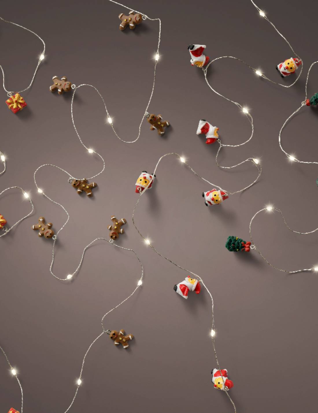 Serie Di Luci Natale Figure Natalizie 20 LED Luce Calda L190cm