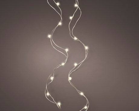 Serie Luci Natale 60 Microled Metal Luce Bianco Caldo Ambrato 495cm