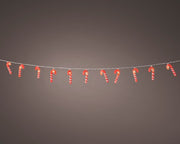 Serie Luci Natale 20 LED Bastoncini Di Zucchero Luminosi 20pz
