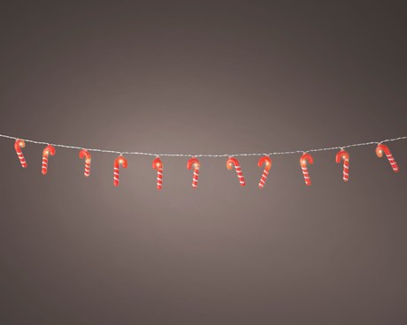 Serie Luci Natale 20 LED Bastoncini Di Zucchero Luminosi 20pz