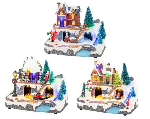 Carillon Di Natale Scenario Festivo h16cm Prodotto Assortito
