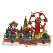 Carillon Di Natale Scenario Festivo LED Parco Giochi h23cm