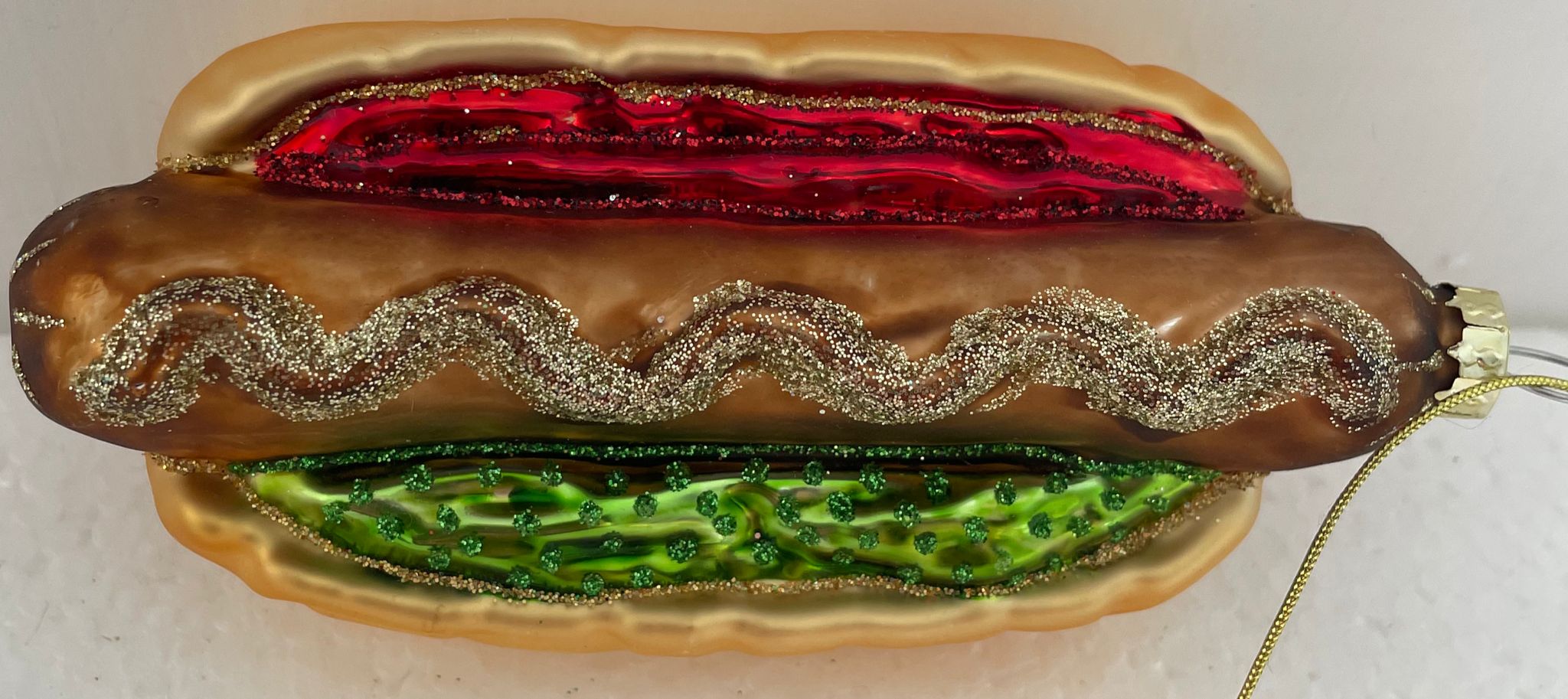 Addobbo Albero Natale Hot Dog Glitterato 14CM