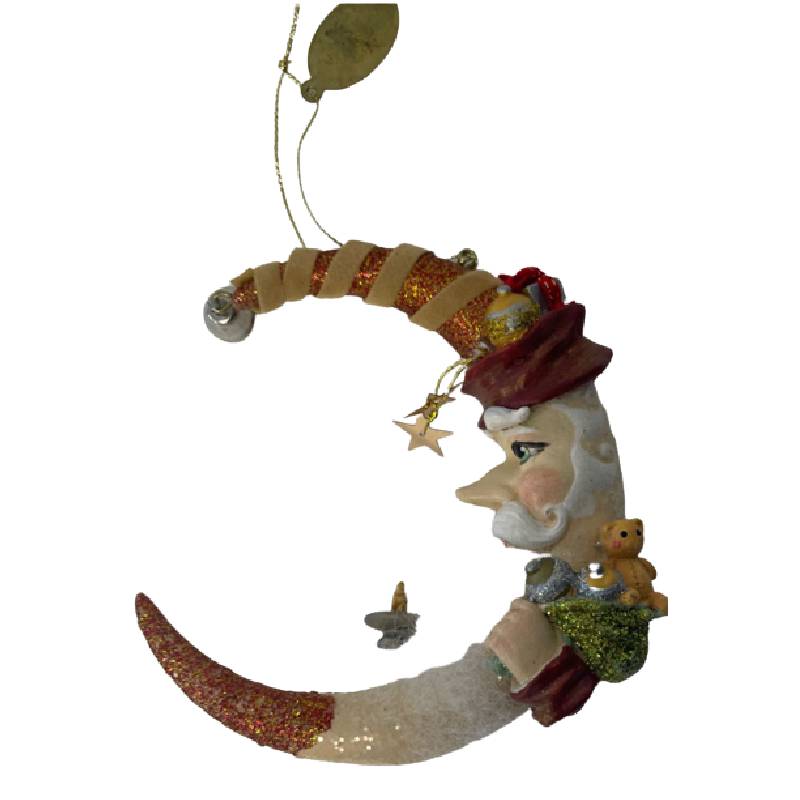 Addobbo Albero Luna Babbo Natale Con Doni 10cm
