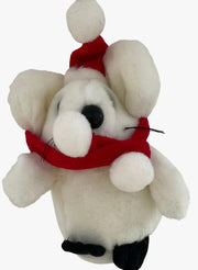 Peluche Natale Topo Con Sciarpa E Cappello 14CM