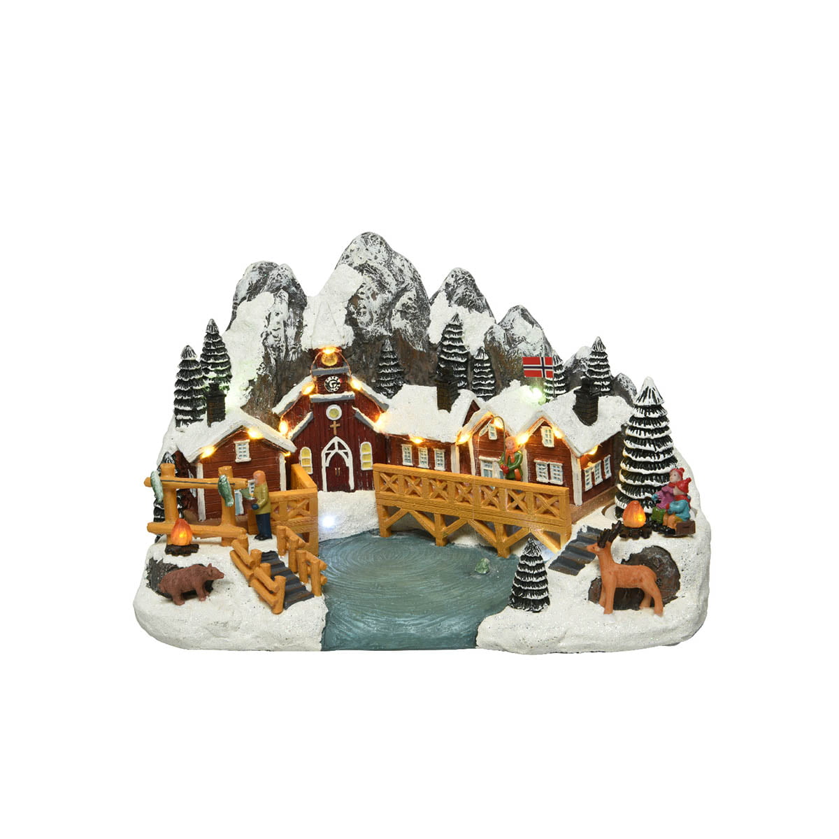 Carillion Natale Villaggio Con Case E Montagne Innevate