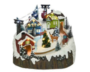 Carillon Villaggio Di Natale Con Funivia E Lucine LED 26x26x21.50x31cm