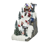 Carillon Villaggio Di Natale Con Seggiovia E Lucine LED 26x15x26,5cm