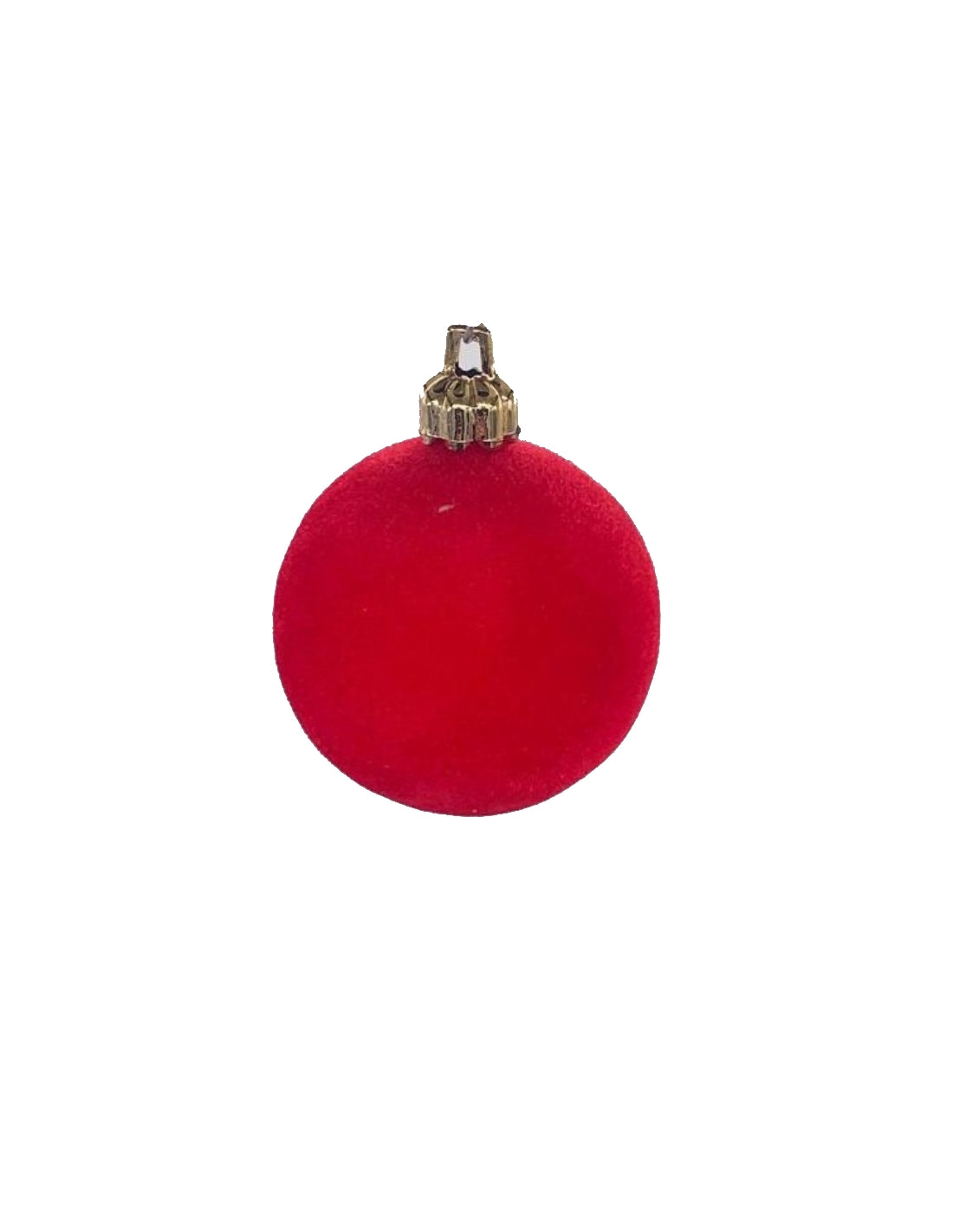 Pallina Albero Di Natale In Velluto Rosso 6cm