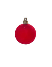 Pallina Albero Di Natale In Velluto Rosso 6cm