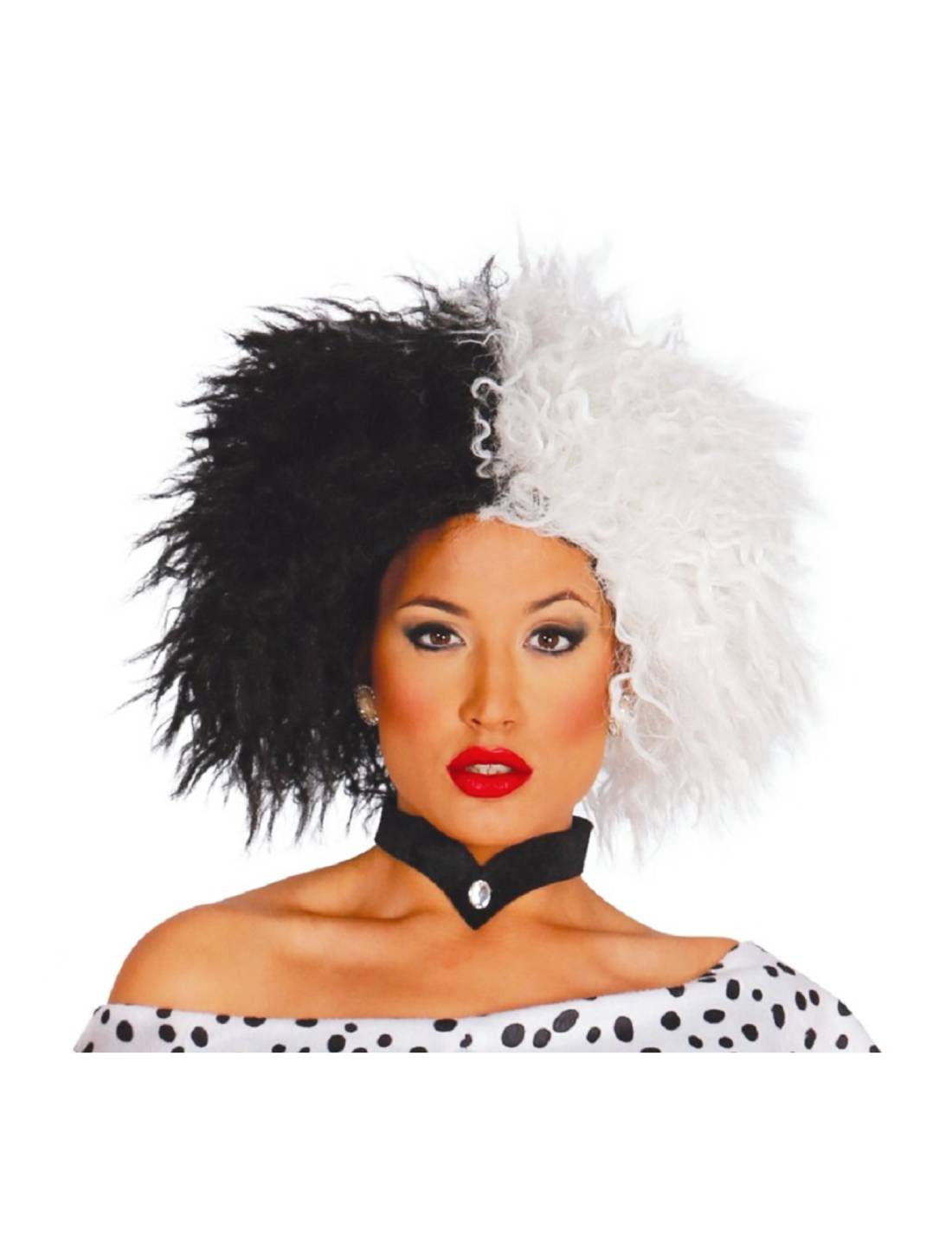 Parrucca Crudelia De Mon Halloween E Carnevale