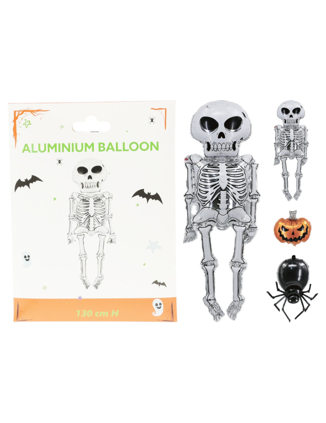 Palloncino Di Halloween In Mylar Scheletro 130cm