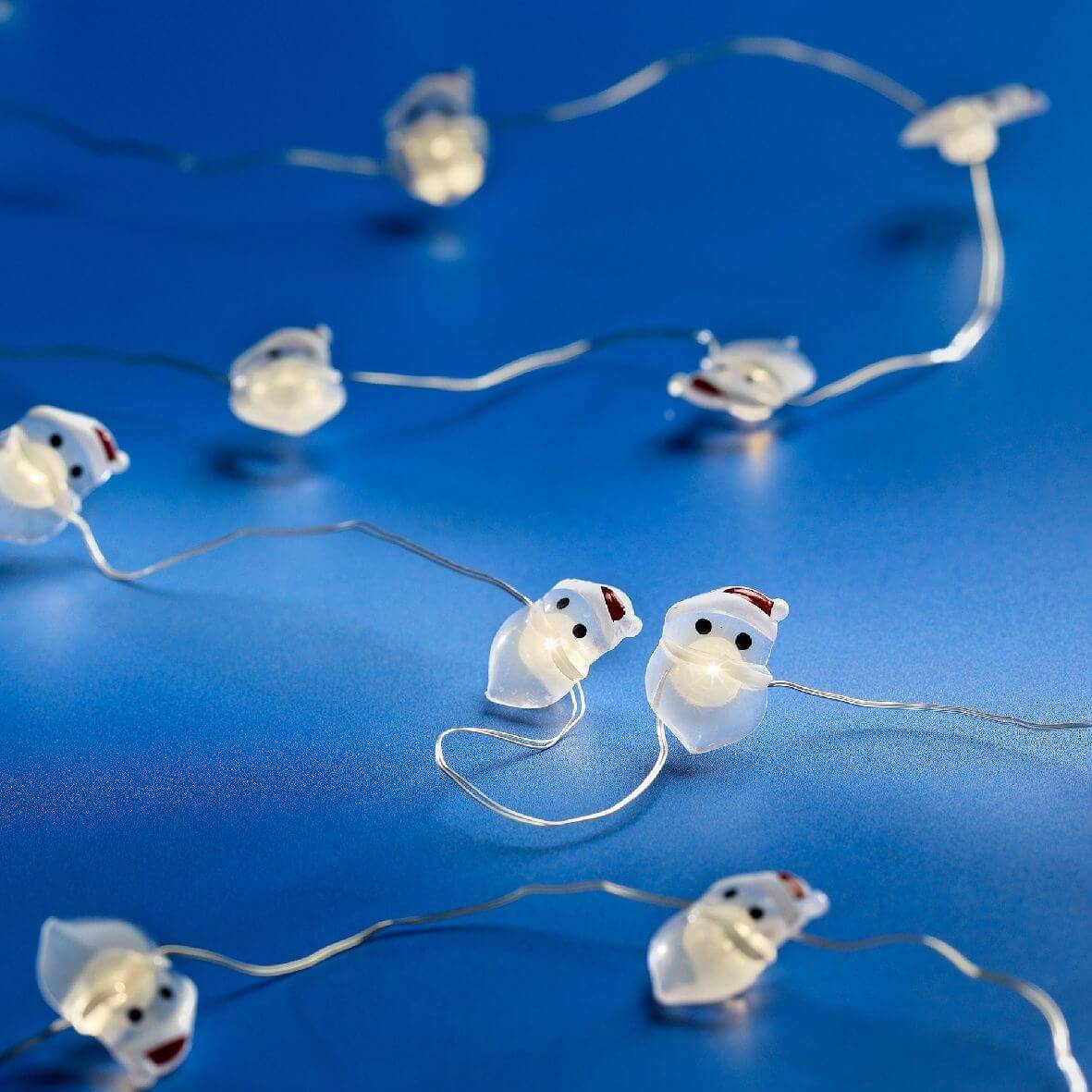 Mini Serie Luci Natale 20 Micro-LED Babbo Natale Luce Calda