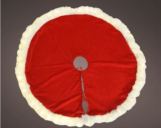 Tappeto Copribase Per Albero Di Natale Rosso E Bianco