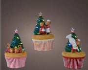 Carillon Villaggio Di Natale Cupcake Con Led - Assortito