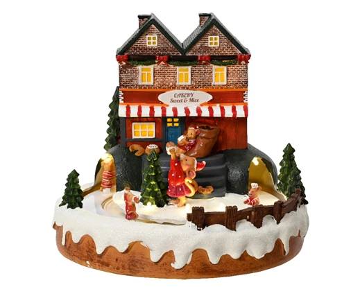 Carillon Villaggio Di Natale Bakery Con Topolini