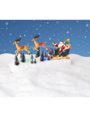 Carillon Di Natale Scenario Festivo Babbo Natale Su Slitta Con Renne 39,9cm