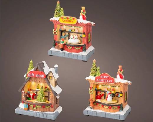 Carillon Villaggio Di Natale Mercatini Natalizi Con Led