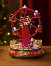 Carillon Di Natale Ruota Panoramica Con Babbo Natale LED 24cm