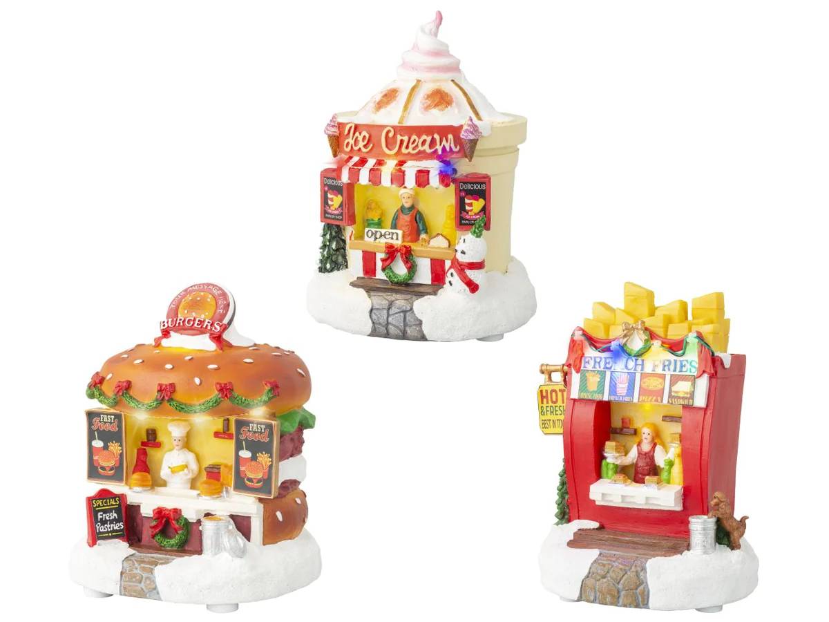 Carillon Villaggio Di Natale Chiosco Assortito 15cm