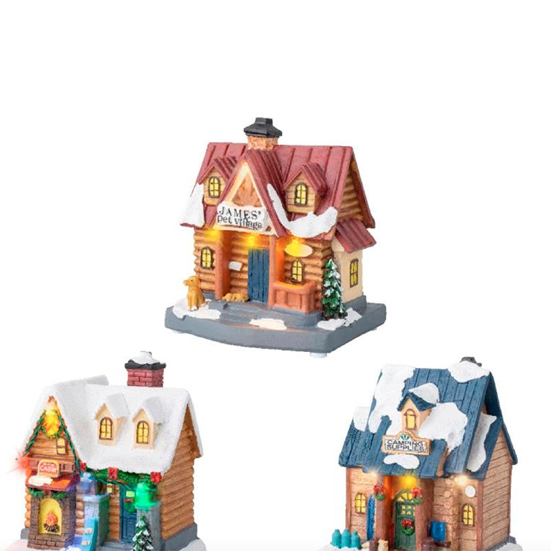 Carillon Villaggio Di Natale Negozi Scenario Natalizio 13cm Assortito