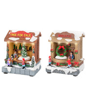 Carillon Villaggio Di Natale Mercatini Stand Di Natale 15cm