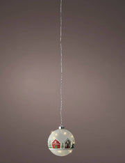 Pallina Albero Di Natale Con 30 Micro LED Bianco Caldo 14cm