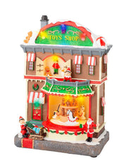 Carillon Di Natale Scenario Festivo LED Negozio Di Giocattoli h29cm