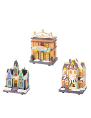 Carillon Di Natale Scenario Festivo Edifici Decorati 14,5cm - Prodotto Assortito