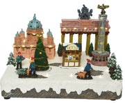 Carillon Natale Scenario Berlino Con Luci E Movimento