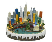 Carillon Villaggio Di Natale New York Con Luci LED 26x33x25cm