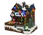 Carillon Di Natale Scenario Festivo Casa Di Babbo Natale 25cm