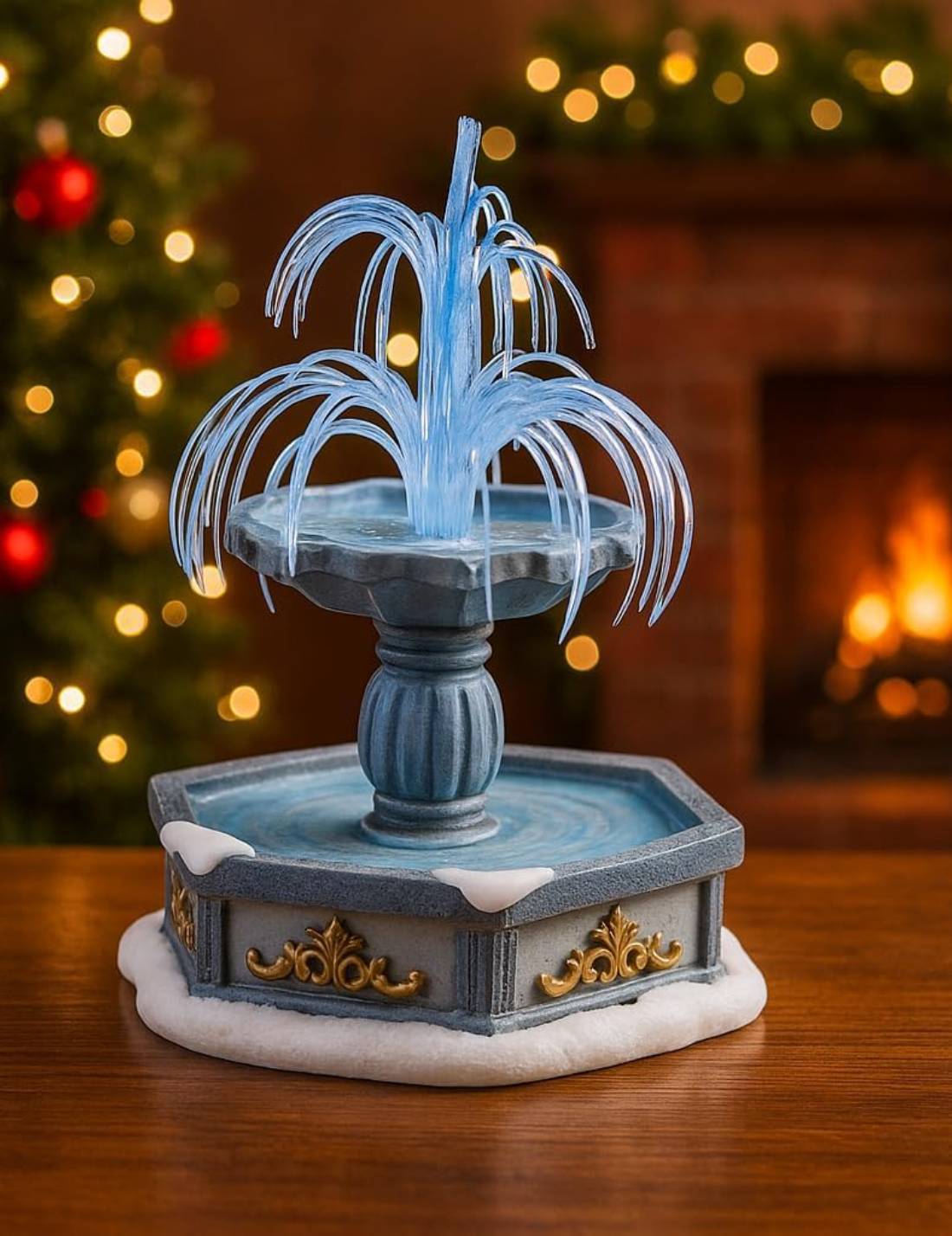 Addobbo Di Natale Carillon Fontana LED 16cm
