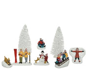 Personaggi Natalizi Decorativi Per Villaggi Natalizi In Poliresina 8pz 15cm