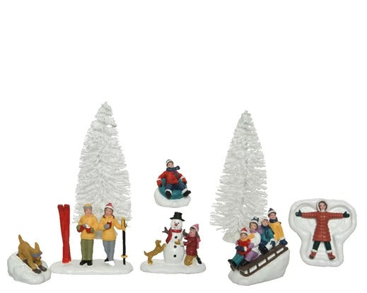 Personaggi Natalizi Decorativi Per Villaggi Natalizi In Poliresina 8pz 15cm