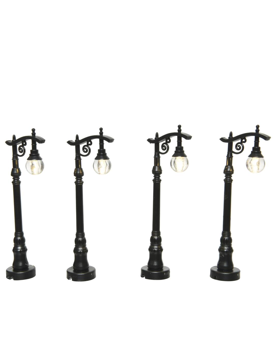 Set 4pz Addobbi Di Natale Lanterne Decorative Per Scenari Natalizi 10cm