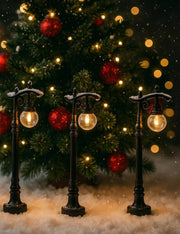 Set 4pz Addobbi Di Natale Lanterne Decorative Per Scenari Natalizi 10cm