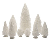Mini Alberi Di Natale Decorativi Bianchi Poliresina 9pz.