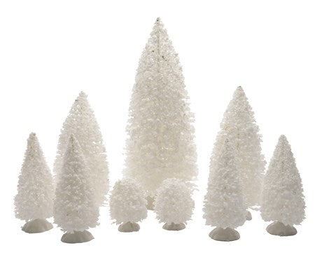 Mini Alberi Di Natale Decorativi Bianchi Poliresina 9pz.