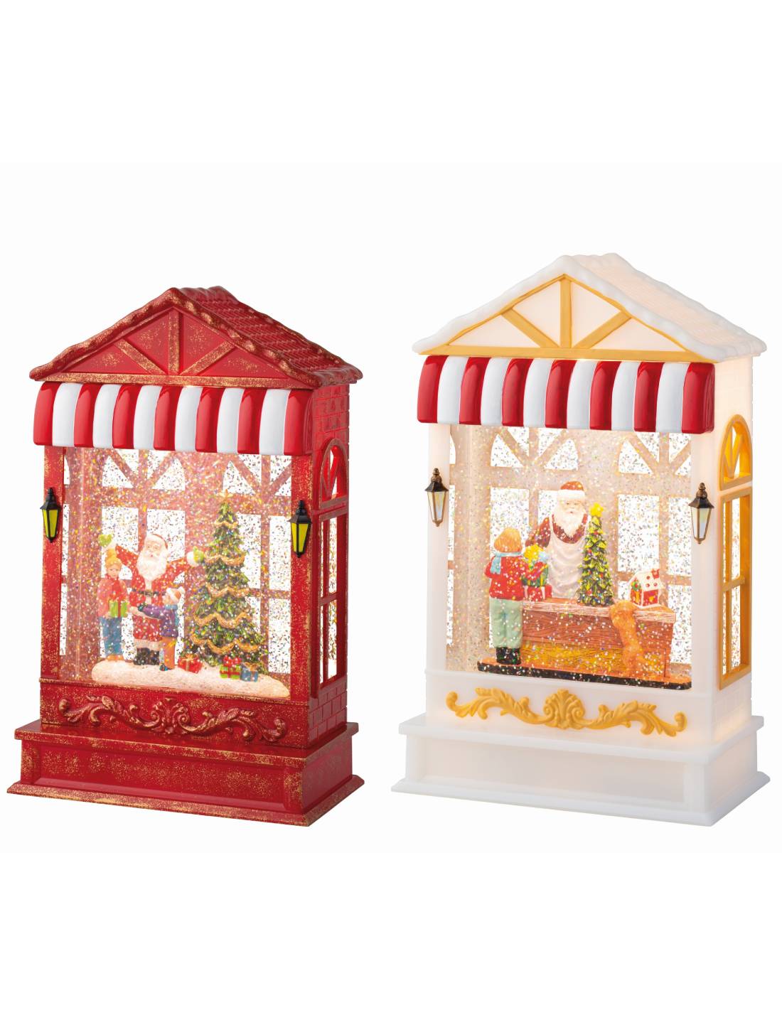Carillon Di Natale Vetrina Shop Innevata LED 26cm