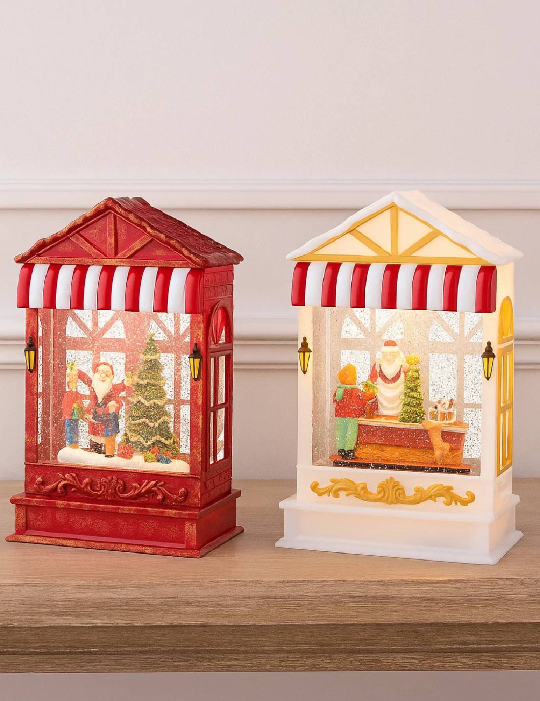 Carillon Di Natale Vetrina Shop Innevata LED 26cm