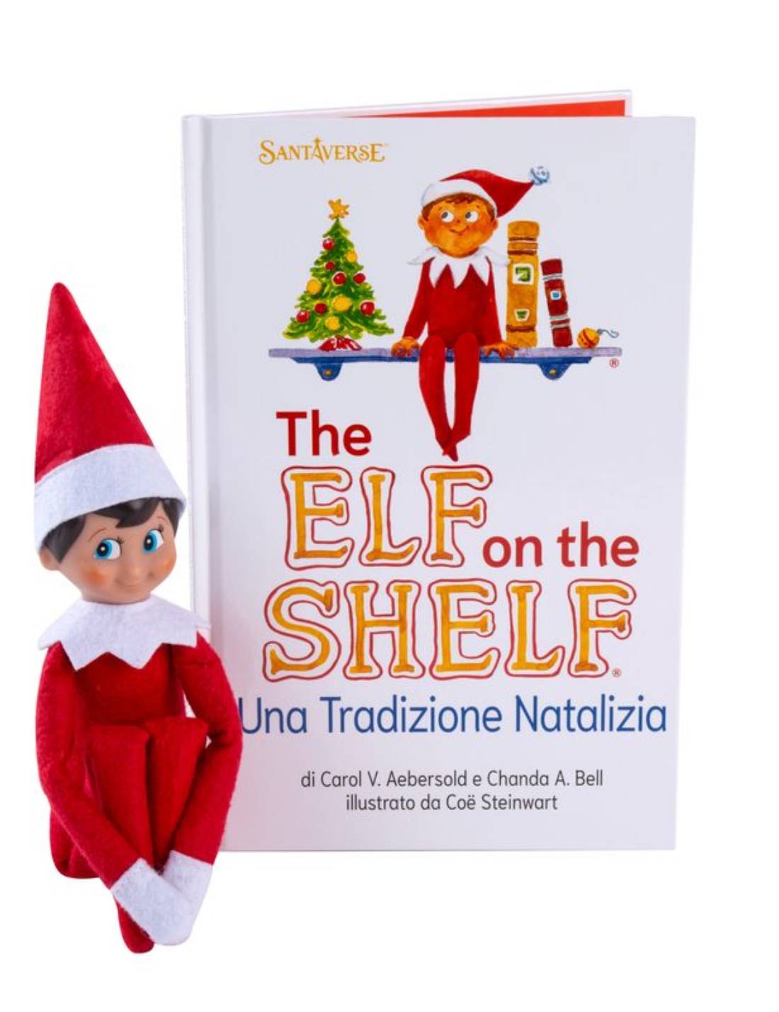 Elfo Natalizio Con Libro Una Tradizione Natalizia 27cm