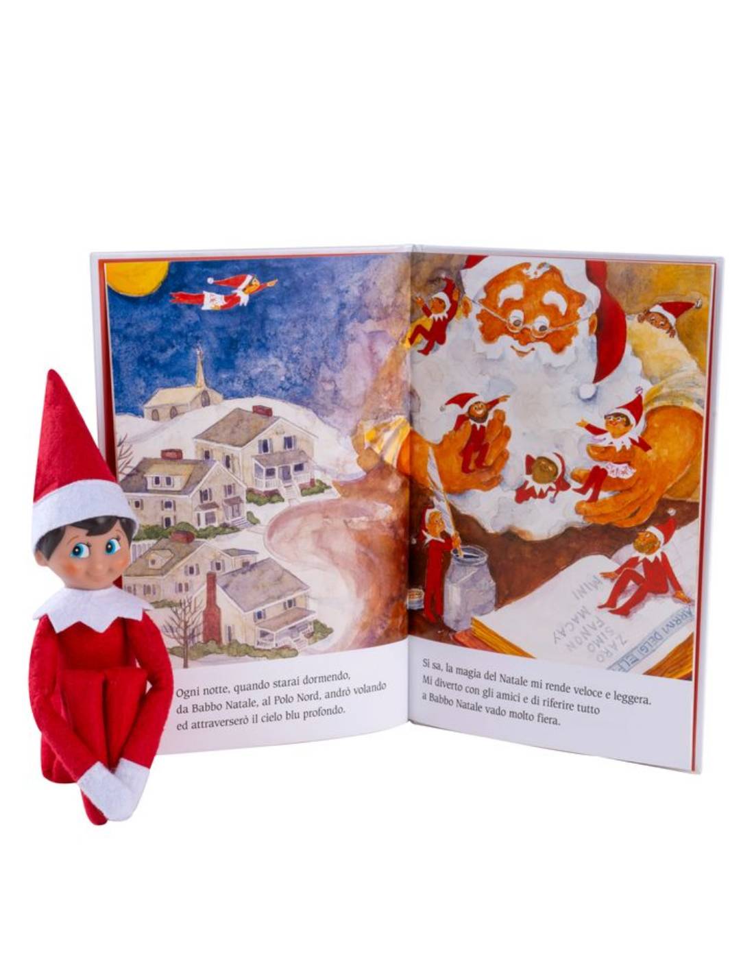 Elfo Natalizio Con Libro Una Tradizione Natalizia 27cm