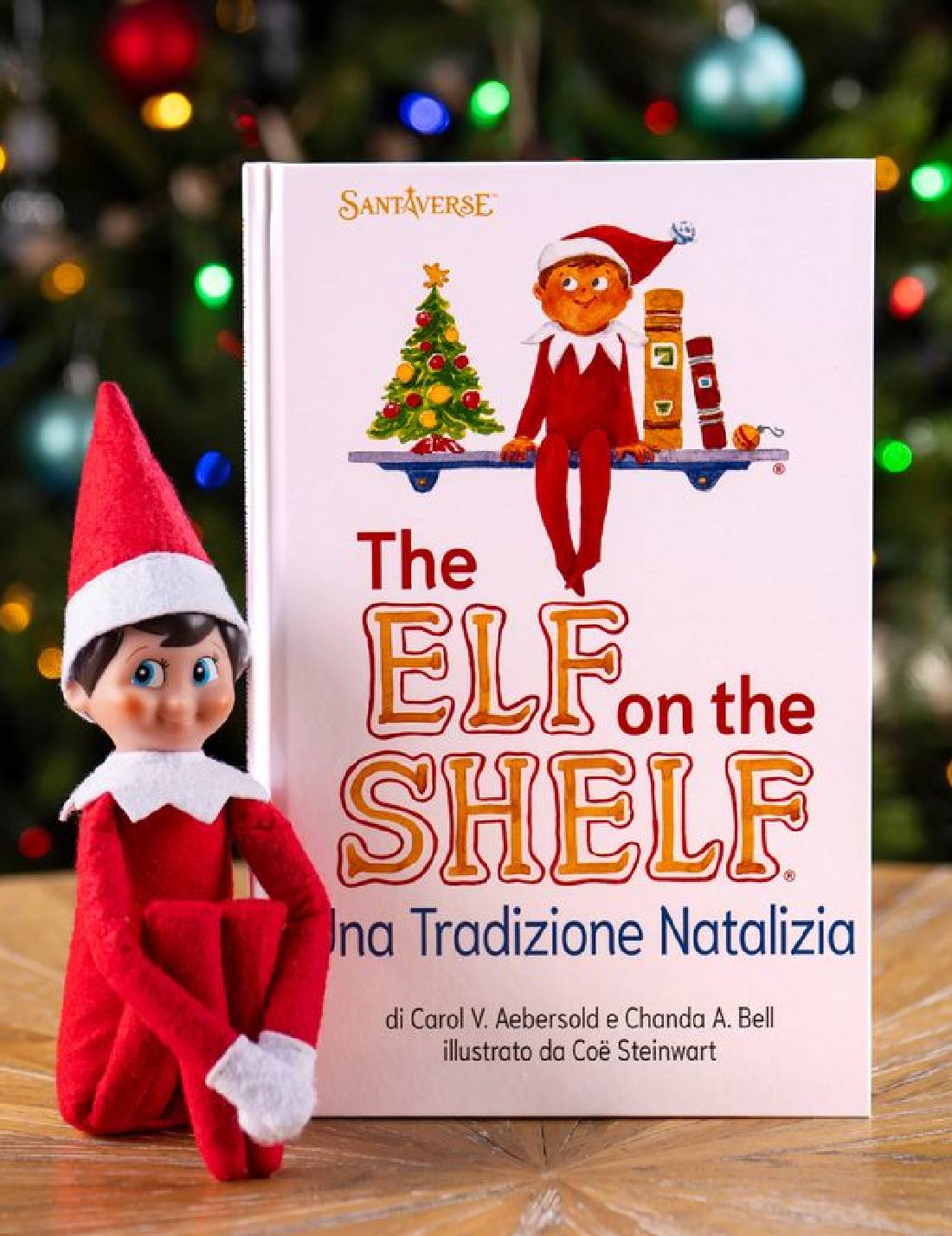 Elfo Natalizio Con Libro Una Tradizione Natalizia 27cm