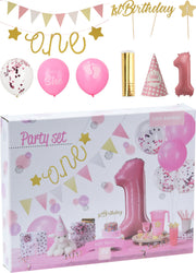 Set Party Primo Compleanno Rosa