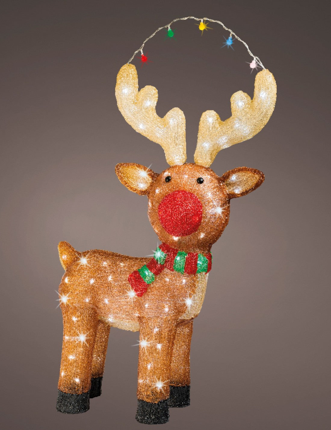 Addobbo Di Natale Renna Rudolph 120 LED h85cm
