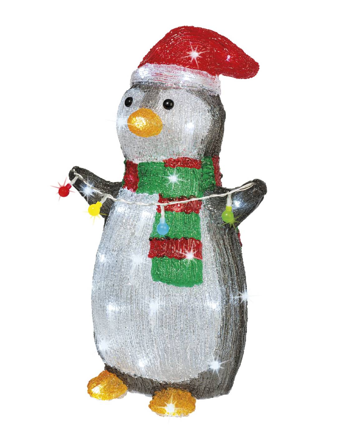 Addobbo Di Natale Pinguino Luminoso 48 LED 45cm