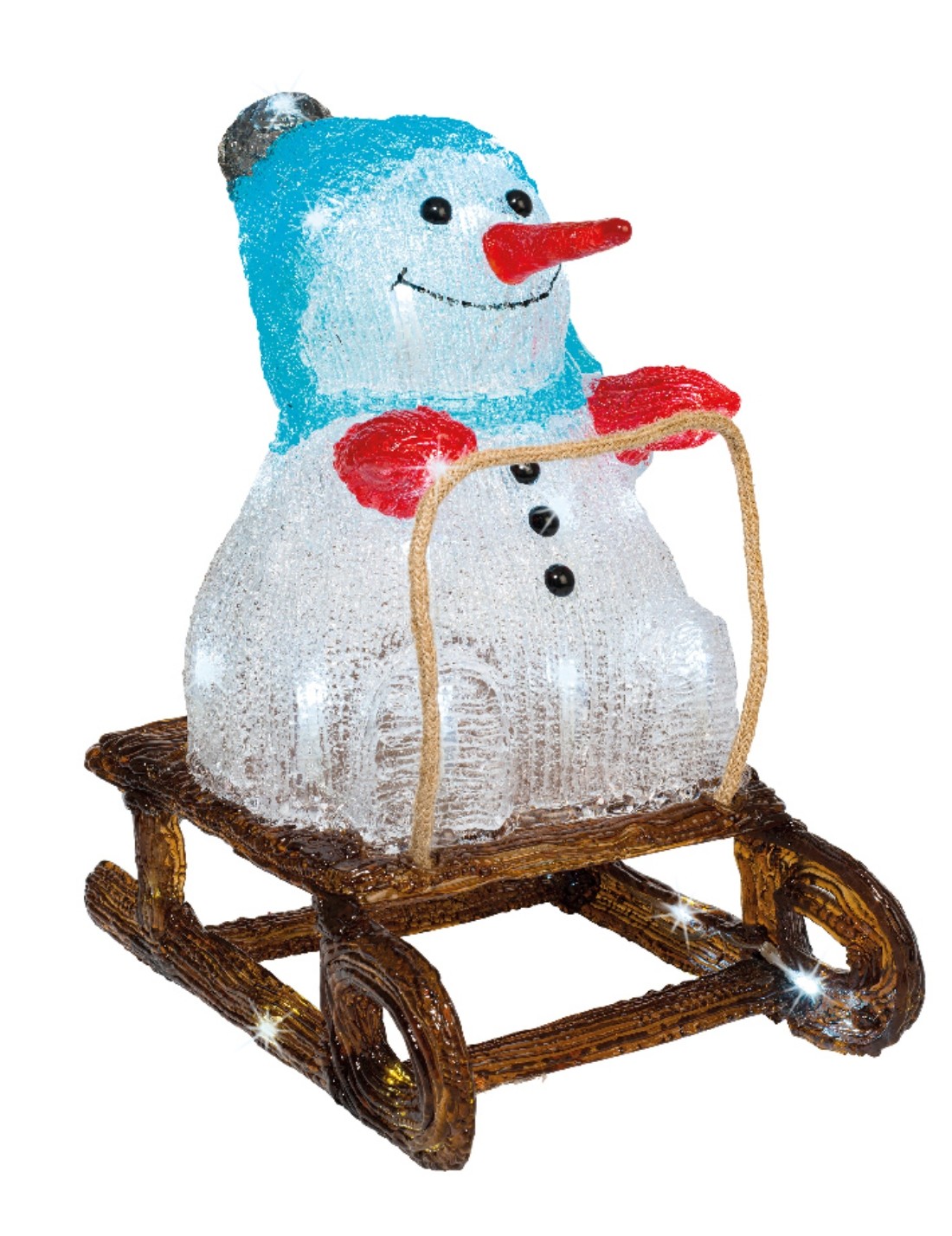 Addobbo Natale Luminoso Pupazzo Di Neve 32cm Assortito